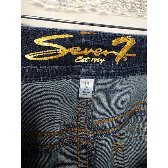Seven7 Starlette Crop Womens Jeans Size 14 M1779DG Blue Denim Straight - Picture 5 of 8